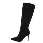 Ital-Design Damen Abendschuhe Elegant High-Heel-Stiefel (85080877) Pfennig-/Stilettoabsatz High-Heel Stiefel in Schwarz