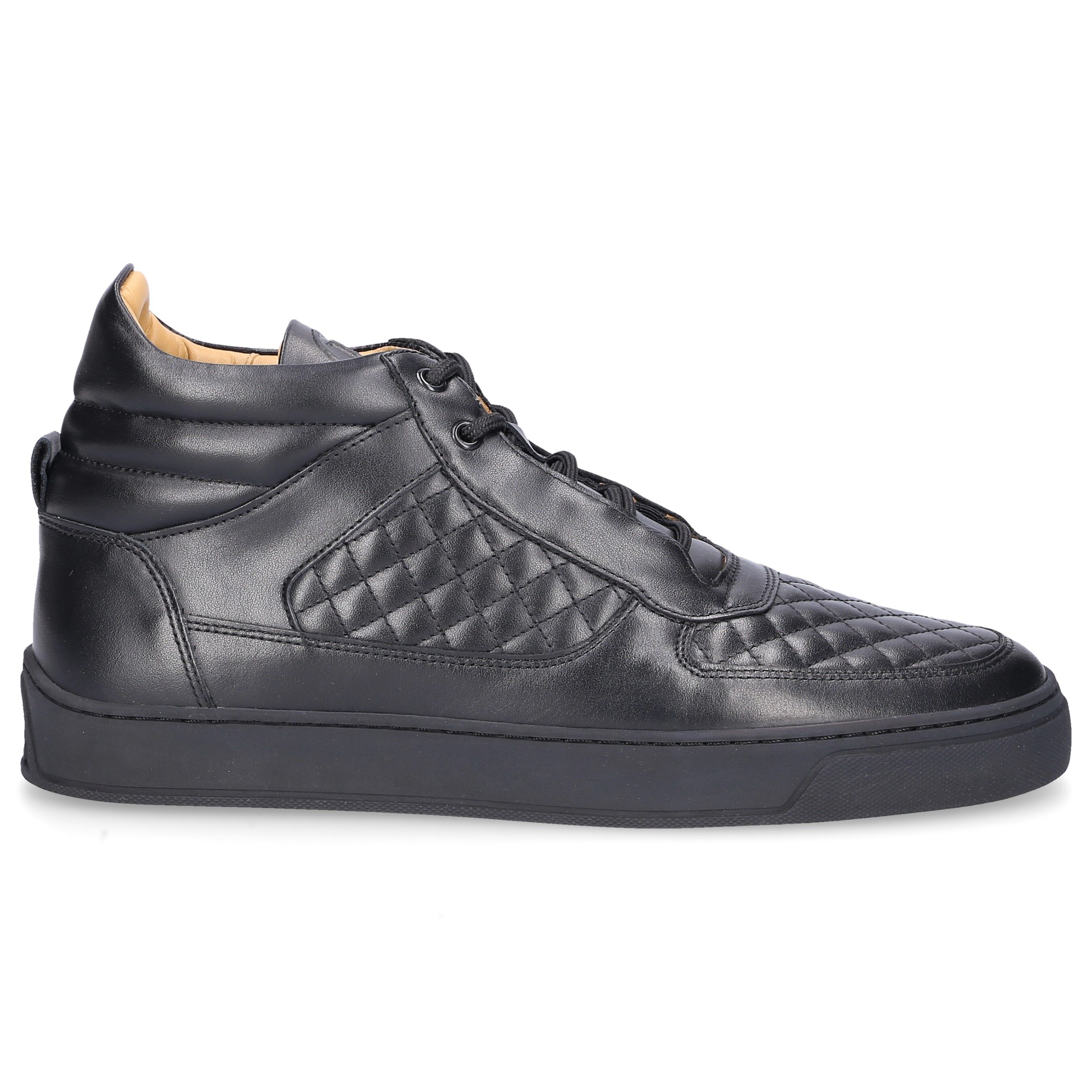 Leandro Lopes Sneaker high FAISCA Kalbsleder Steppung schwarz