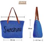 ZEUOPQ Strandtasche Damen-Strohstrandtasche Stroh Strandtasche Große Damen Meer Tasche (mit Reißverschluss Lässige Umhängetasche Sommer Strand Handtasche, 1-tlg., mit Viel Platz und Hochwertigem Design Geflochten Stilvoll Praktisch), Korbtasche Schultertasche Einkaufstasche für Reise Urlaub Freizeit