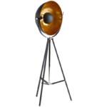 Stehleuchte Tripod - Industrial Style - h. 166 cm - innen goldfarben, außen schwarz - movie